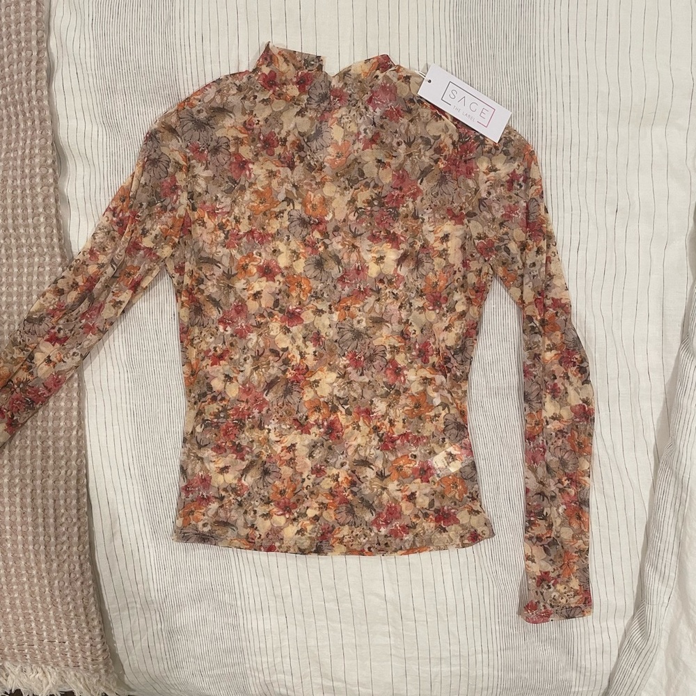Lulus Floral Sheer Top